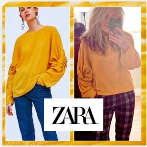 Zara, Unique Twist-Sleeved Stretchy Pull-on Top, Excellent Condition,Size Small